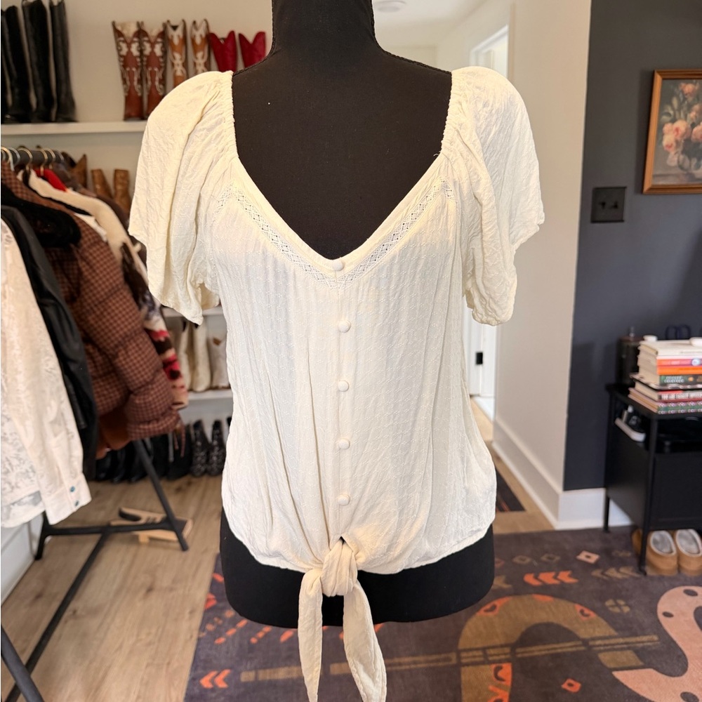 Idyllwind Cream Button-Front Women's Blouse
